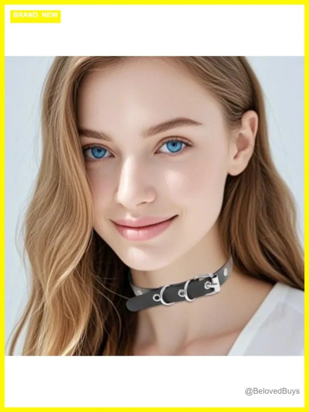 Adjustable Faux Leather Choker Necklace Gothic Punk Circle Design Collar Chain